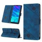 For Honor 10X Lite Skin-feel Embossed Leather Phone Case(Blue) - 1