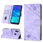 For Honor 10X Lite Skin-feel Embossed Leather Phone Case(Light Purple) - 1