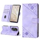 For Honor 70 Skin-feel Embossed Leather Phone Case(Light Purple) - 1