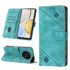 For Honor Magic4 Lite/X30/X9 4G/5G/X40 GT Skin-feel Embossed Leather Phone Case(Green) - 1