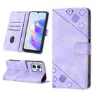 For Honor X7a 4G Global Skin-feel Embossed Leather Phone Case(Light Purple) - 1