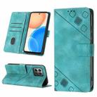 For Honor X8 4G Skin-feel Embossed Leather Phone Case(Green) - 1