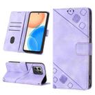 For Honor X8 4G Skin-feel Embossed Leather Phone Case(Light Purple) - 1