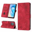 For Honor X8a 4G Global Skin-feel Embossed Leather Phone Case(Red) - 1