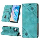 For Honor X8a 4G Global Skin-feel Embossed Leather Phone Case(Green) - 1