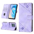 For Honor X8a 4G Global Skin-feel Embossed Leather Phone Case(Light Purple) - 1