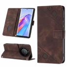 For Honor X9a 5G/Magic5 Lite Skin-feel Embossed Leather Phone Case(Brown) - 1