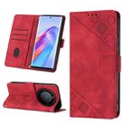 For Honor X9a 5G/Magic5 Lite Skin-feel Embossed Leather Phone Case(Red) - 1