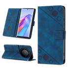 For Honor X9a 5G/Magic5 Lite Skin-feel Embossed Leather Phone Case(Blue) - 1