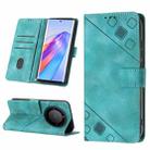 For Honor X9a 5G/Magic5 Lite Skin-feel Embossed Leather Phone Case(Green) - 1