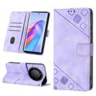 For Honor X9a 5G/Magic5 Lite Skin-feel Embossed Leather Phone Case(Light Purple) - 1