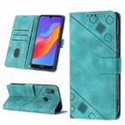 Skin-feel Embossed Leather Phone Case For Honor 8A/Y6 Pro 2019/Play 8A/8A Pro/8A 2020/8A Prime/Huawei Enjoy 9e/Huawei Y6 2019/Y6s 2019(Green) - 1