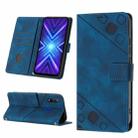 Skin-feel Embossed Leather Phone Case For Honor 9X Global/Huawei P Smart Z/Y9 Prime 2019/Enjoy 10 Plus(Blue) - 1