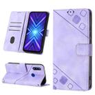 Skin-feel Embossed Leather Phone Case For Honor 9X Global/Huawei P Smart Z/Y9 Prime 2019/Enjoy 10 Plus(Light Purple) - 1