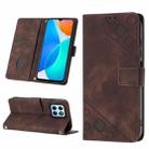 For Honor X6 / X8 5G Skin-feel Embossed Leather Phone Case(Brown) - 1