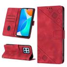 For Honor X6 / X8 5G Skin-feel Embossed Leather Phone Case(Red) - 1