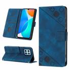 For Honor X6 / X8 5G Skin-feel Embossed Leather Phone Case(Blue) - 1