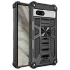 For Google Pixel 7a Shockproof TPU + PC Magnetic Phone Case with Holder(Black) - 1