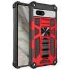 For Google Pixel 7a Shockproof TPU + PC Magnetic Phone Case with Holder(Red) - 1