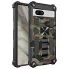 For Google Pixel 7a Camouflage Armor Kickstand TPU + PC Magnetic Phone Case(Army Green) - 1