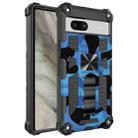 For Google Pixel 7a Camouflage Armor Kickstand TPU + PC Magnetic Phone Case(Blue) - 1