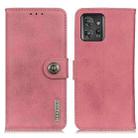 For Motorola ThinkPhone 5G KHAZNEH Cowhide Texture Flip Leather Phone Case(Pink) - 1