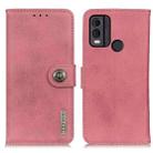 For Nokia C22 4G KHAZNEH Cowhide Texture Flip Leather Phone Case(Pink) - 1