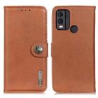 For Nokia C22 4G KHAZNEH Cowhide Texture Flip Leather Phone Case(Brown) - 1