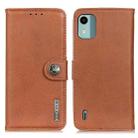 For Nokia C12 4G KHAZNEH Cowhide Texture Flip Leather Phone Case(Brown) - 1