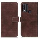 For Nokia C22 4G Magnetic Crocodile Texture Leather Phone Case(Brown) - 1