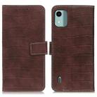 For Nokia C12 4G Magnetic Crocodile Texture Leather Phone Case(Brown) - 1