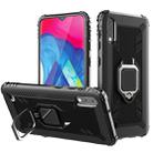 For Samsung Galaxy A10 / M10 Carbon Fiber Protective Case with 360 Degree Rotating Ring Holder(Black) - 1