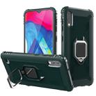 For Samsung Galaxy A10 / M10 Carbon Fiber Protective Case with 360 Degree Rotating Ring Holder(Green) - 1