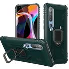 For Xiaomi Mi 10 / 10 Pro Carbon Fiber Protective Case with 360 Degree Rotating Ring Holder(Green) - 1