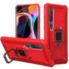 For Xiaomi Mi 10 / 10 Pro Carbon Fiber Protective Case with 360 Degree Rotating Ring Holder(Red) - 1