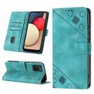 For Samsung Galaxy A02s 164mm Skin-feel Embossed Leather Phone Case(Green) - 1