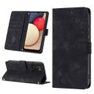 For Samsung Galaxy A02s 164mm Skin-feel Embossed Leather Phone Case(Black) - 1