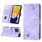For Samsung Galaxy A03 166mm EU Version Skin-feel Embossed Leather Phone Case(Light Purple) - 1