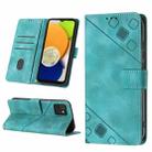 For Samsung Galaxy A03 164mm Global Skin-feel Embossed Leather Phone Case(Green) - 1