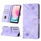 For Samsung Galaxy A24 4G Skin-feel Embossed Leather Phone Case(Light Purple) - 1