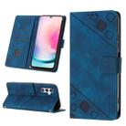 For Samsung Galaxy A24 4G Skin-feel Embossed Leather Phone Case(Blue) - 1