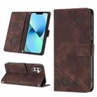 For Samsung Galaxy A24 4G Skin-feel Embossed Leather Phone Case(Brown) - 1