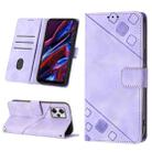 Skin-feel Embossed Leather Phone Case For Xiaomi Poco X5 5G/Redmi Note 12 China/Redmi Note 12 Global(Light Purple) - 1