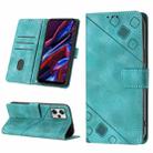 Skin-feel Embossed Leather Phone Case For Xiaomi Poco X5 5G/Redmi Note 12 China/Redmi Note 12 Global(Green) - 1