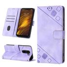 For Xiaomi Pocophone F1 Skin-feel Embossed Leather Phone Case(Light Purple) - 1