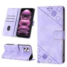 Skin-feel Embossed Leather Phone Case For Xiaomi Redmi Note 12 Pro 5G Global / Redmi Note 12 Pro 5G China(Light Purple) - 1