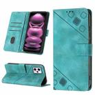 Skin-feel Embossed Leather Phone Case For Xiaomi Redmi Note 12 Pro 5G Global / Redmi Note 12 Pro 5G China(Green) - 1