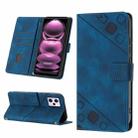 Skin-feel Embossed Leather Phone Case For Xiaomi Redmi Note 12 Pro 5G Global / Redmi Note 12 Pro 5G China(Blue) - 1