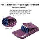 For iPhone 12 / 12 Pro Vertical Metal Buckle Wallet Rhombic Leather Phone Case(Dark Purple) - 4