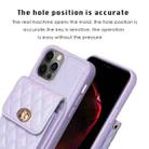 For iPhone 12 / 12 Pro Vertical Metal Buckle Wallet Rhombic Leather Phone Case(Purple) - 3